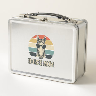 Vintage Horse Mum Engraving Sunglasses Design Metal Lunch Box