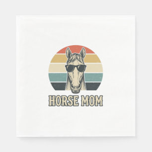 Vintage Horse Mum Engraving Sunglasses Design Napkin