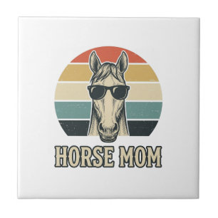 Vintage Horse Mum Engraving Sunglasses Design Tile