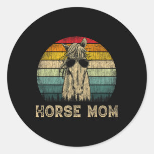 Vintage Horse Mum Horse Lovers Mummy Mother's Day Classic Round Sticker
