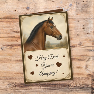 Vintage Horse Portrait Farm Dad Father’s Day Card