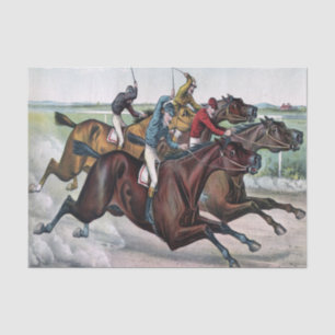 Vintage Horse Race Decoupage Tissue Paper