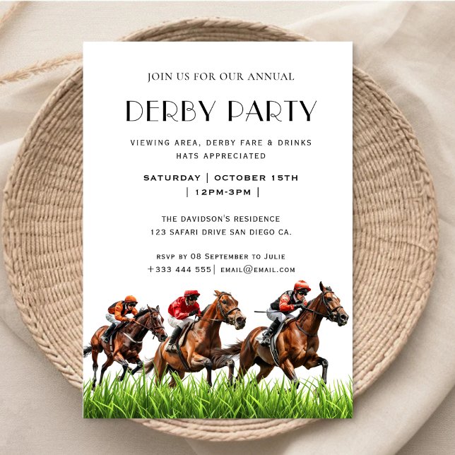 Vintage Horse Race Jockey Derby Party Invitation (Creator Uploaded)