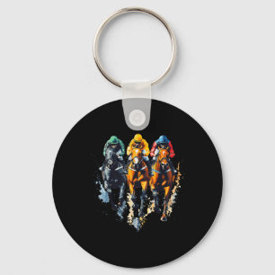 Vintage Horse Racing Derby Horse Key Ring