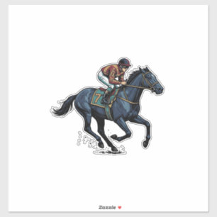 Vintage Horse Racing Jockey Vector Design_1