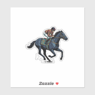 Vintage Horse Racing Jockey Vector Design_1