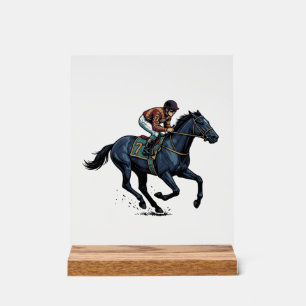 Vintage Horse Racing Jockey Vector Design_1 Acrylic Sign