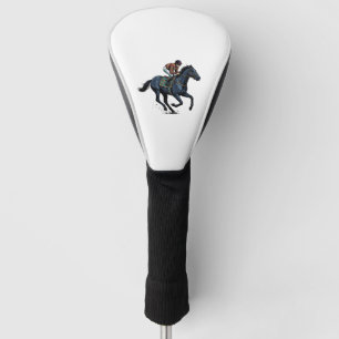 Vintage Horse Racing Jockey Vector Design_1 Golf Head Cover