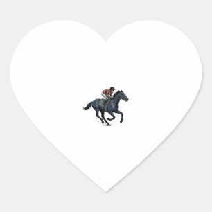 Vintage Horse Racing Jockey Vector Design_1 Heart Sticker