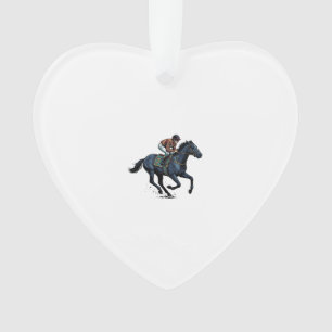Vintage Horse Racing Jockey Vector Design_1 Ornament