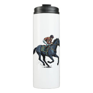 Vintage Horse Racing Jockey Vector Design_1 Thermal Tumbler