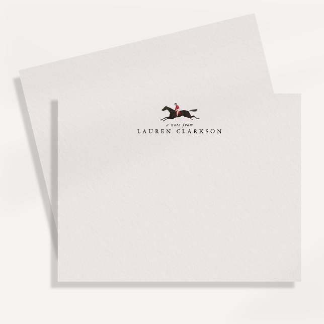 Vintage Horse Rider Logo Note Card (Creator Uploaded)