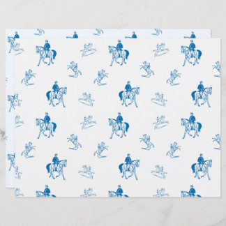Vintage Horse Riding Equestrian Scrapbook Paper