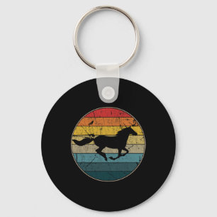 Vintage Horse Riding Love Equestrian Girl Distress Key Ring