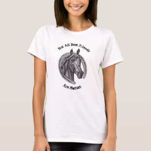 Vintage Horse Sketch Barn Animal Best Friends T-Shirt