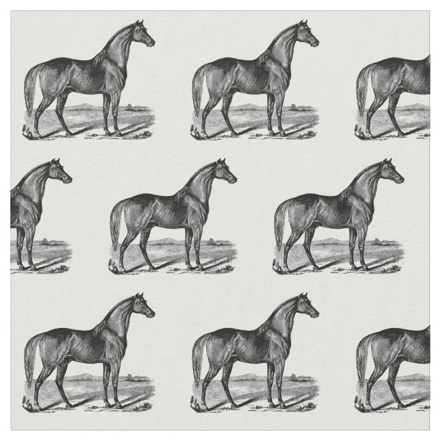 Vintage Horse Standing Fabric (Close Up)