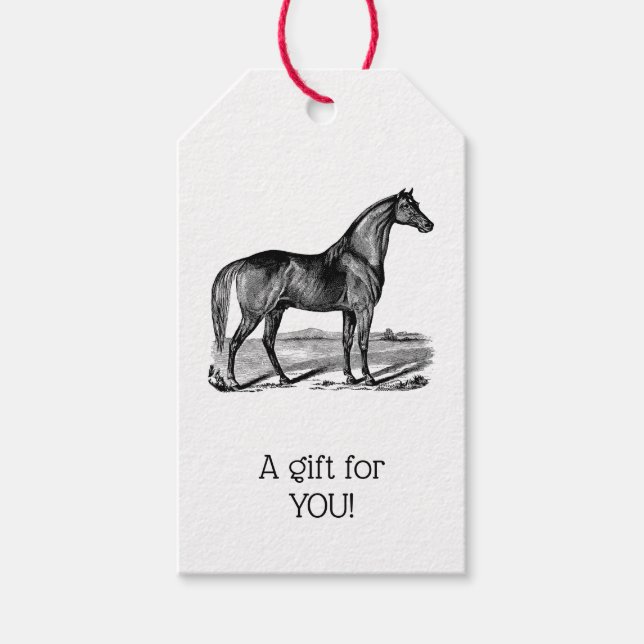 Vintage Horse Standing Gift Tags (Front)