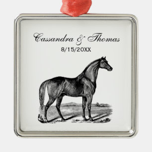 Vintage Horse Standing Metal Tree Decoration