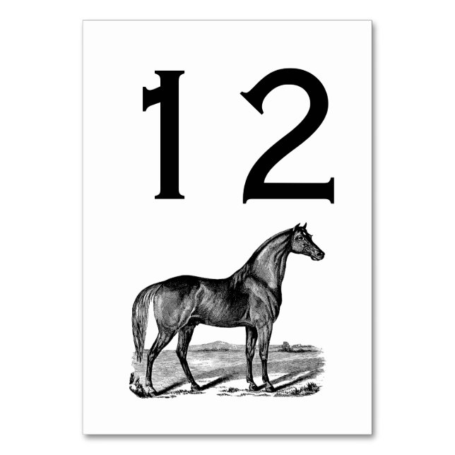 Vintage Horse Standing Table Number (Front)