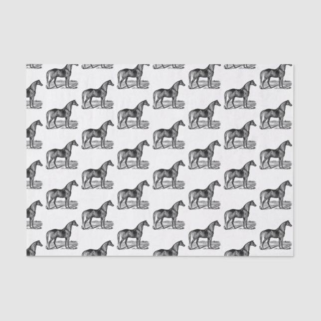 Vintage Horse Standing Tissue Paper (Front)