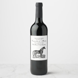 Vintage Horse Standing Wine Label