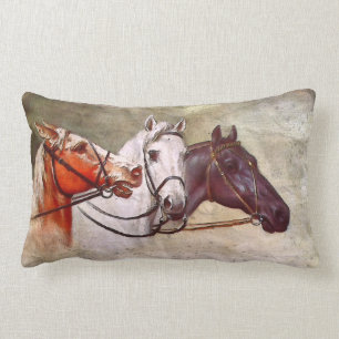Vintage horse themed throw pillow equestrian