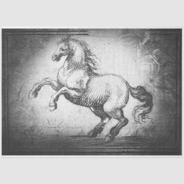 Vintage Horse Tissue or Decoupage Paper (Front)