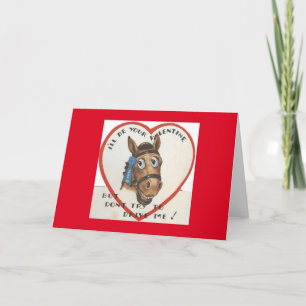 Vintage Horse Valentine Holiday Card