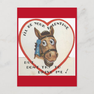 Vintage Horse Valentine Holiday Postcard
