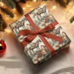 Vintage Horse Western Cowboy Christmas  Wrapping Paper<br><div class="desc">Western Christmas vintage horse wrapping paper featuring a beautiful horse with Christmas presents,  berries and holy.</div>