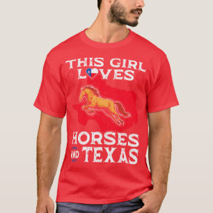 Vintage Horseback Riding Horse Girl Texas T-Shirt