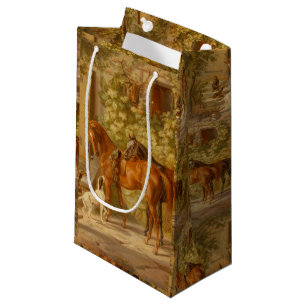 Vintage Horses at the Porch Albrecht Adam Small Gift Bag