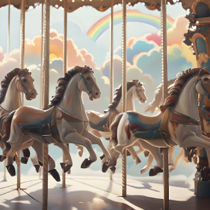 Vintage horses Carousel Decoupage paper.  Tissue Paper