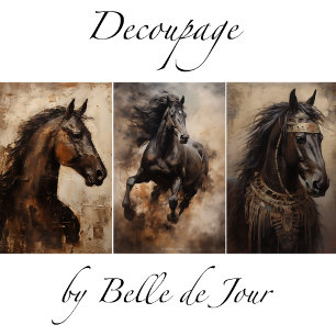 Vintage Horses Decoupage Wrapping Paper