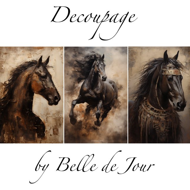 Vintage Horses Decoupage Wrapping Paper (Creator Uploaded)