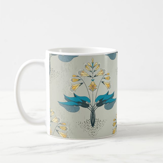 Vintage hosta, floral modern pattern. coffee mug (Left)