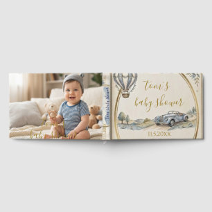 Vintage Hot Air Balloon Baby Shower Photo Guest Book