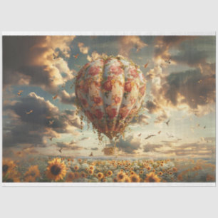 VIntage Hot Air Balloon Decoupage Tissue Paper
