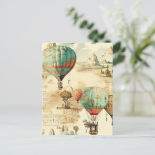 Vintage Hot Air Balloon in a Serene Landscape (10) Postcard