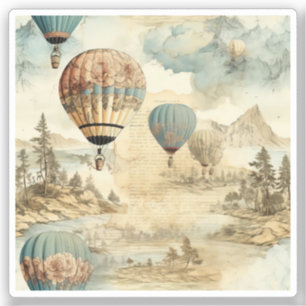 Vintage Hot Air Balloon in a Serene Landscape (7)