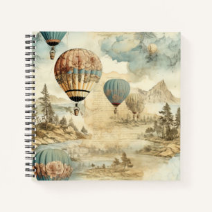 Vintage Hot Air Balloon in a Serene Landscape (7) Notebook