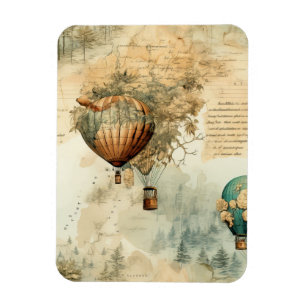 Vintage Hot Air Balloon in a Serene Landscape (8) Magnet