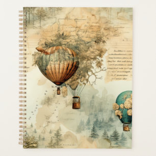 Vintage Hot Air Balloon in a Serene Landscape (8) Planner