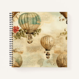 Vintage Hot Air Balloon in a Serene Landscape (9) Notebook