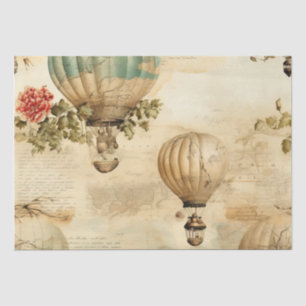 Vintage Hot Air Balloon in a Serene Landscape (9) Tissue Paper
