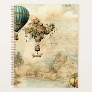 Vintage Hot Air Balloon in a Serene Landscape Planner