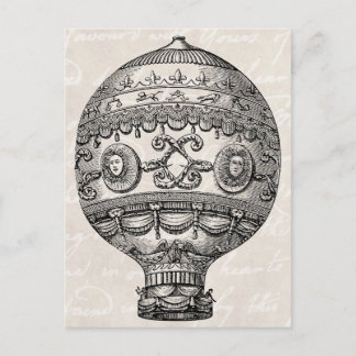 Vintage Hot Air Balloon Retro Airship Old Balloons Postcard