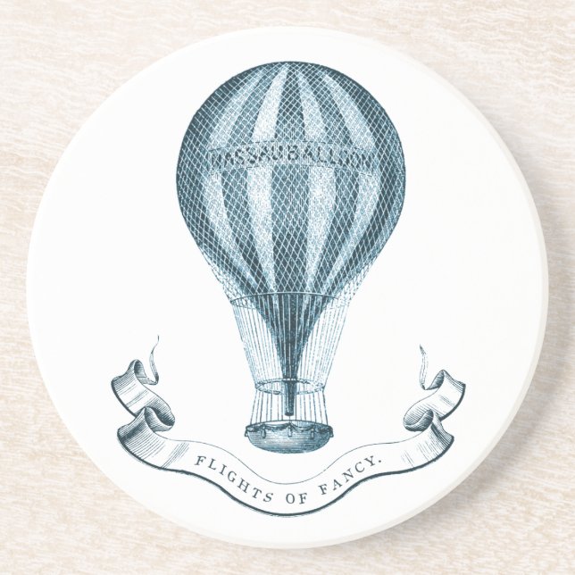 Vintage Hot Air Balloon Sandstone Coaster (Front)