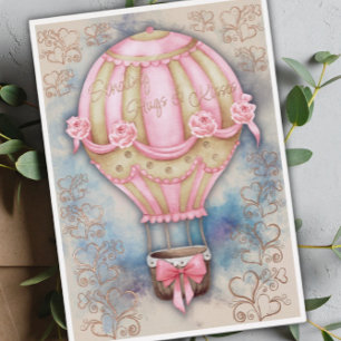 Vintage Hot Air Balloon Valentine's Day