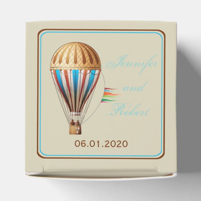 Vintage Hot Air Balloon Wedding Favour Box (Top)